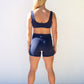 Sculpt Crop- Navy